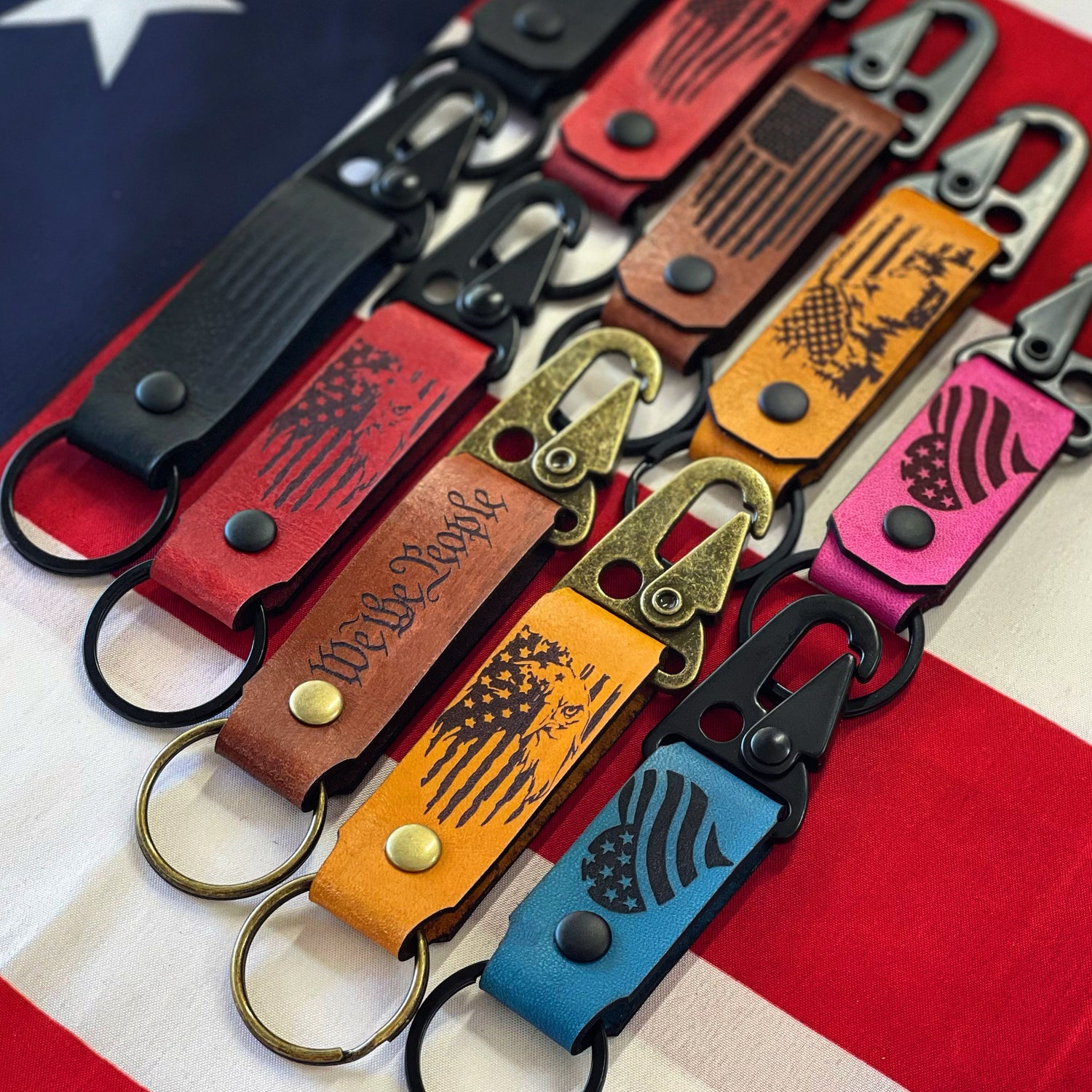 Patriot Leather Keychains